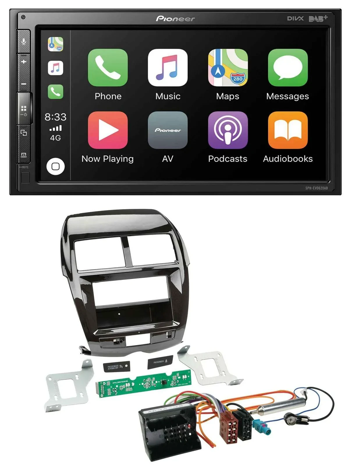 Автомагнитола Pioneer 2 DIN, USB, MP3, DAB, Bluetooth для Citroen C4, Mitsubishi ASX, Peugeot