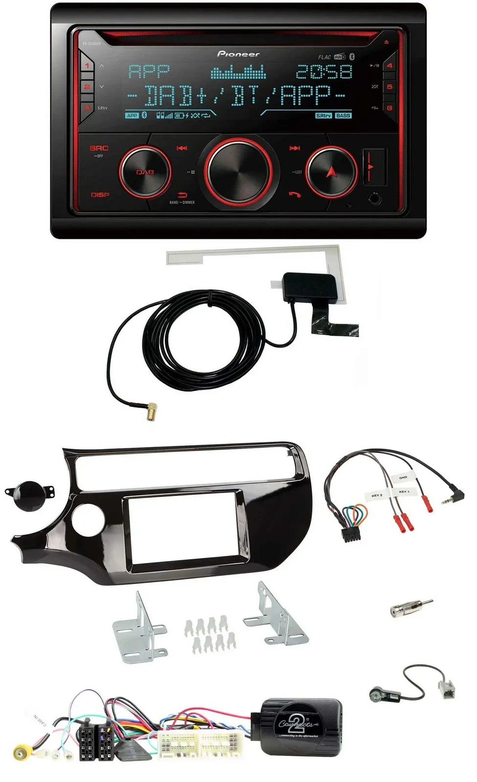 Pioneer 2DIN Lenkrad DAB USB CD Bluetooth Autoradio für Kia Rio UB 2017-2023 pia