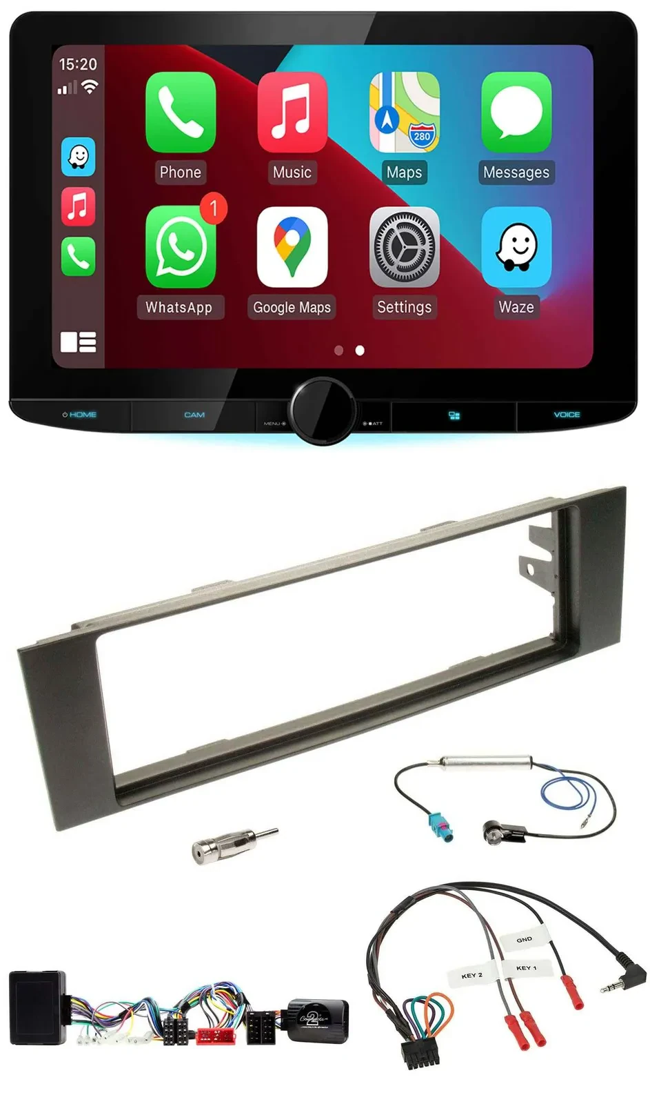 Kenwood Lenkrad USB DAB Bluetooth Autoradio für Audi A3 03-06 vollaktiv