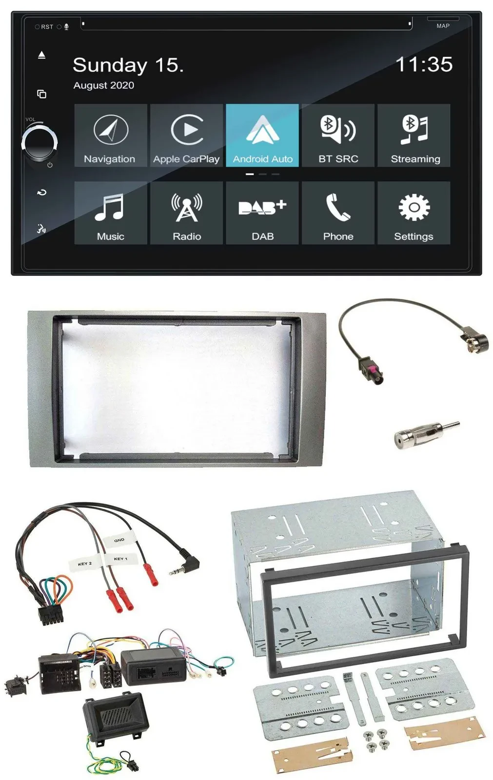 Blaupunkt 2DIN Lenkrad TMC Bluetooth USB DAB Navigation für Ford Kuga 2008-2012