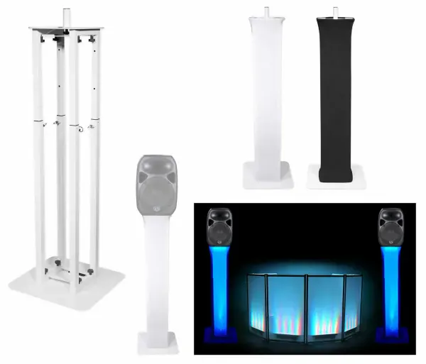 (1) Rockville White Adjustable Totem Speaker Stand For Wharfedale TITAN 12