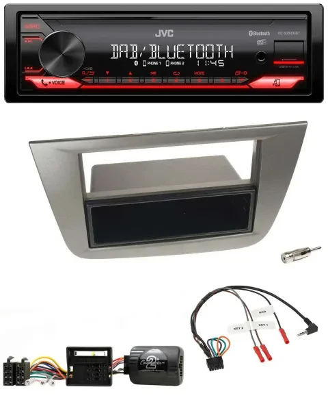 JVC Bluetooth USB DAB Lenkrad Autoradio für Seat Toledo Altea 2004-2009 anthrazi