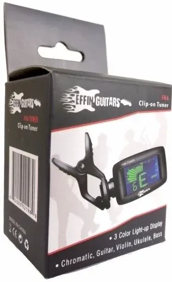 Effin Guitars Model FNA Clip On Chromatic Tuner for Guitar, Bass, Ukulele AND MO