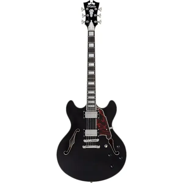 Электрогитара полуакустическая D'Angelico Premier DC Semi-Hollow Electric Guitar Black Flake