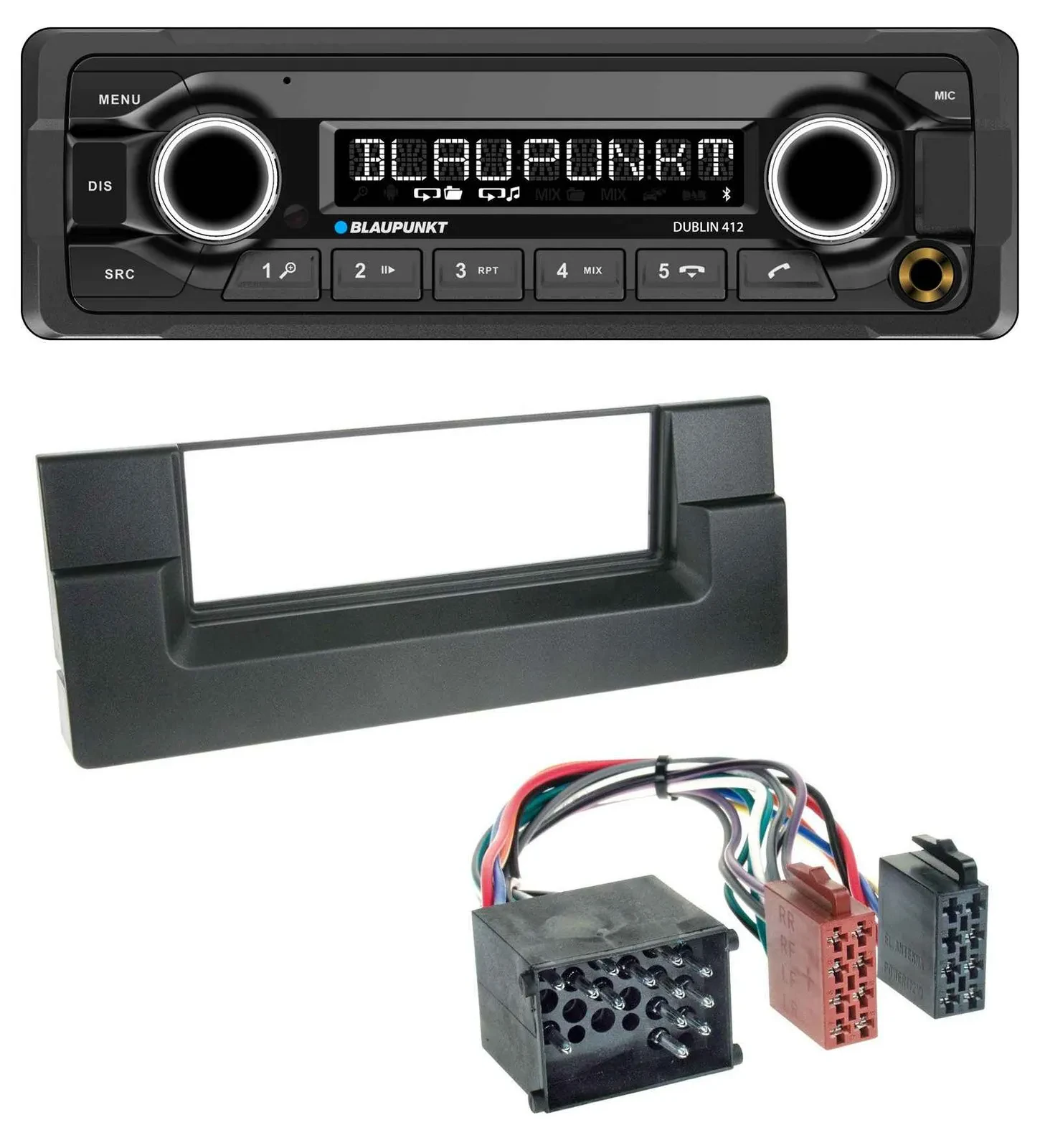 Blaupunkt MP3 Bluetooth USB AUX Autoradio für BMW 5er (E39) X5 (E53) Rundpin