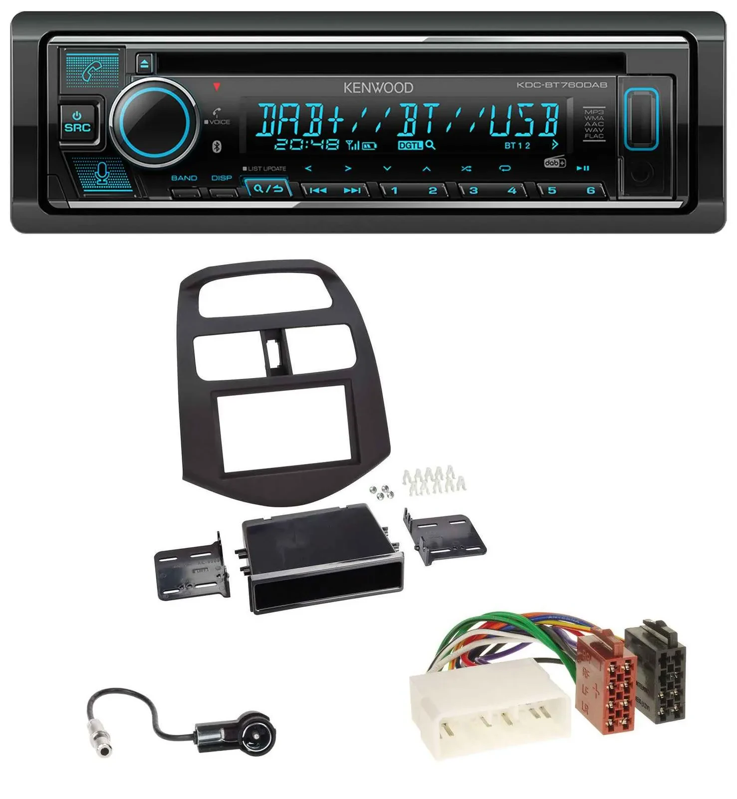 Kenwood MP3 Bluetooth DAB USB CD Autoradio für Chevrolet Spark (KLM 2012-2013)