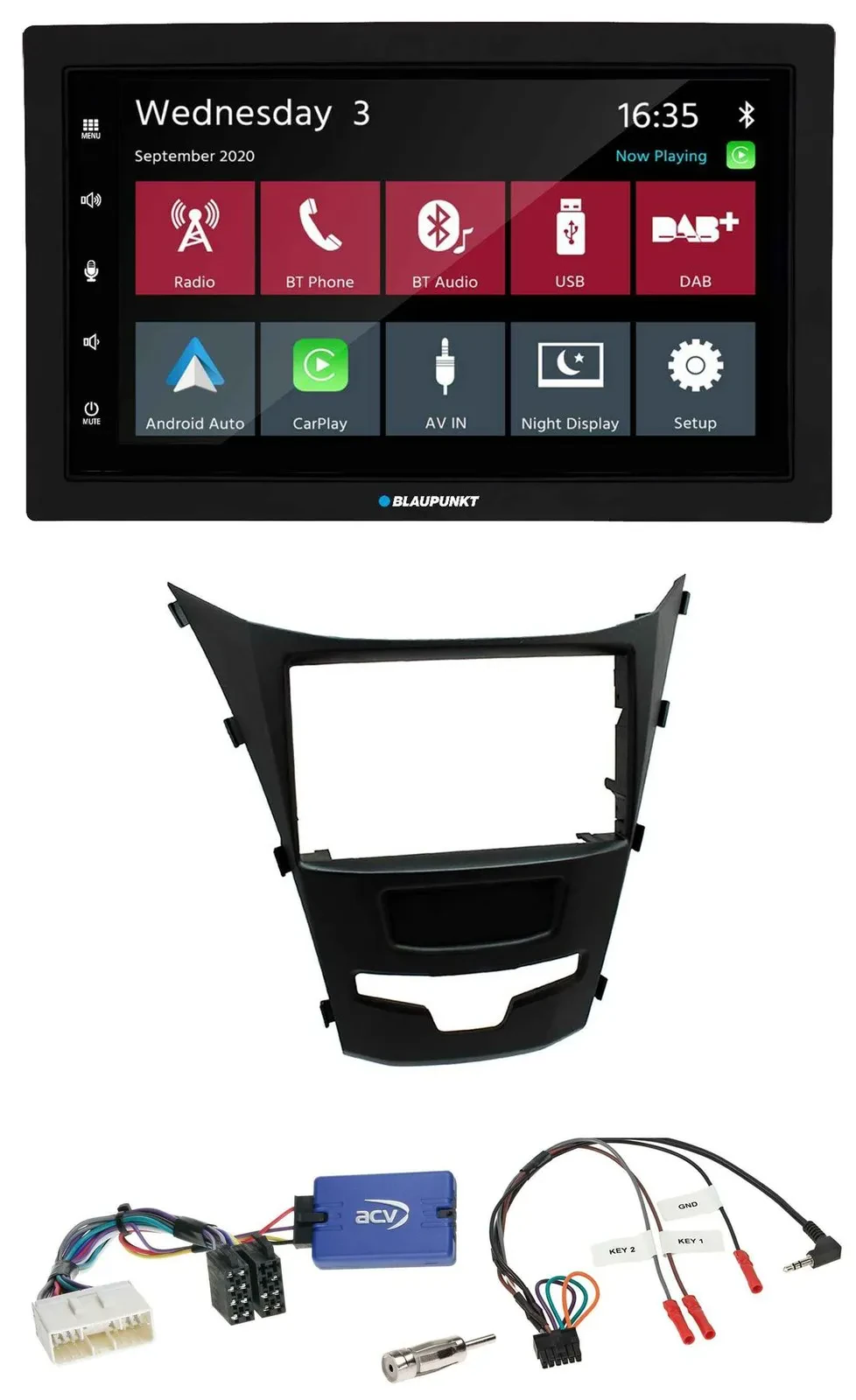 Blaupunkt DAB Bluetooth USB Lenkrad 2DIN Autoradio für SSangYong Korando ab 13 T