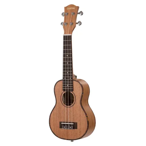 Укулеле сопрано, леворукий, с чехлом, цвет натуральный, Cascha HH-2026L Mahogany Series