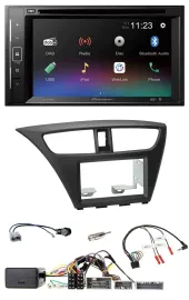 Pioneer Bluetooth Lenkrad USB 2DIN DAB DVD Autoradio für Honda Civic ab 12 schwa