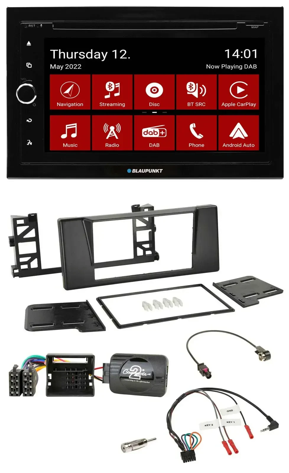 Blaupunkt 2DIN Lenkrad Bluetooth USB TMC DAB Navigation für BMW 5er E39 01-03 Qu