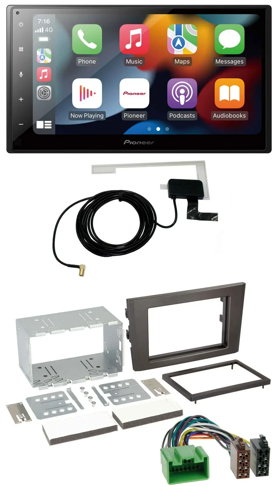 Автомагнитола для Volvo XC90 2007–2014 Pioneer 2-DIN MP3 USB Bluetooth DAB 16-pin