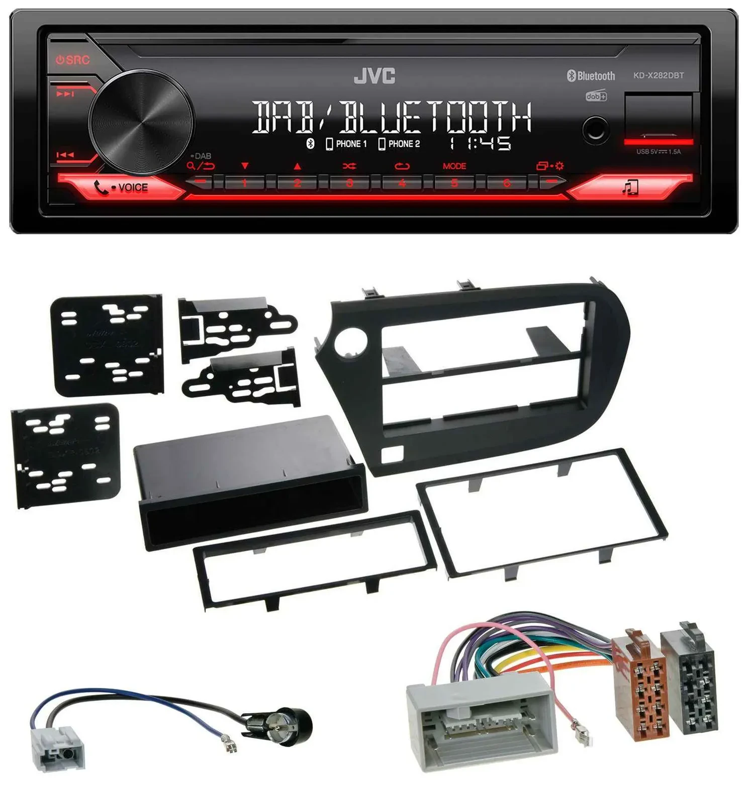 JVC Bluetooth USB DAB MP3 Autoradio für Honda Insight (ZE2, 2009-2013)