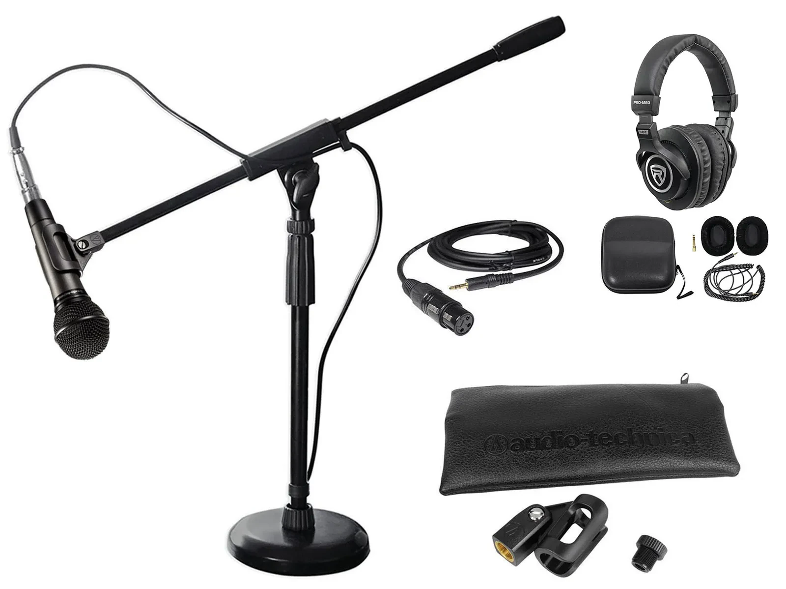 Микрофон проводной Audio-technica ATM510 Black с наушниками и аксессуарами