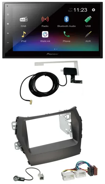 Pioneer DAB MP3 Bluetooth 2DIN USB Autoradio für Hyundai Santa Fe ab 12 ohne Nav