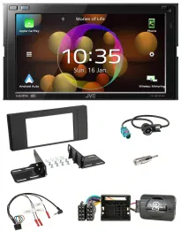 JVC DAB Lenkrad 2DIN Bluetooth USB Autoradio für BMW X5 E53 2000-2006