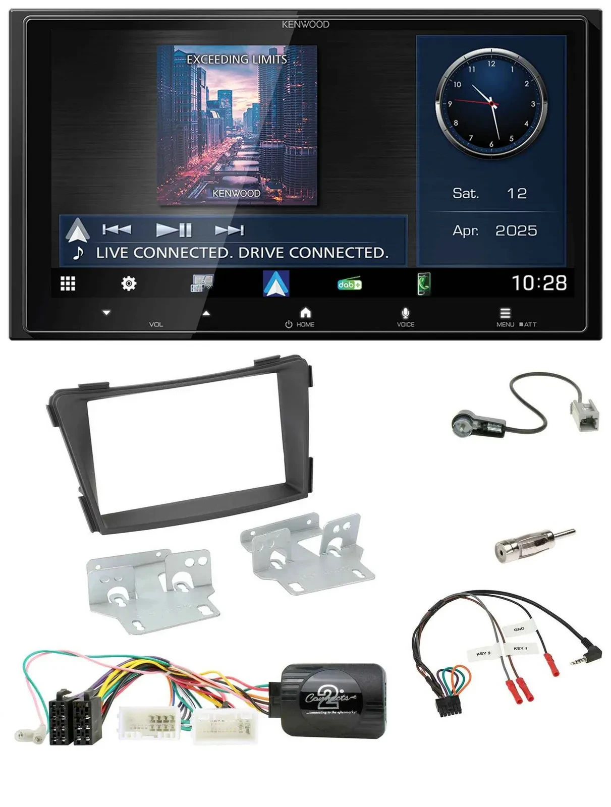 Kenwood Bluetooth 2DIN USB DAB Lenkrad Autoradio für Hyundai i40 VF ab 2011 schw