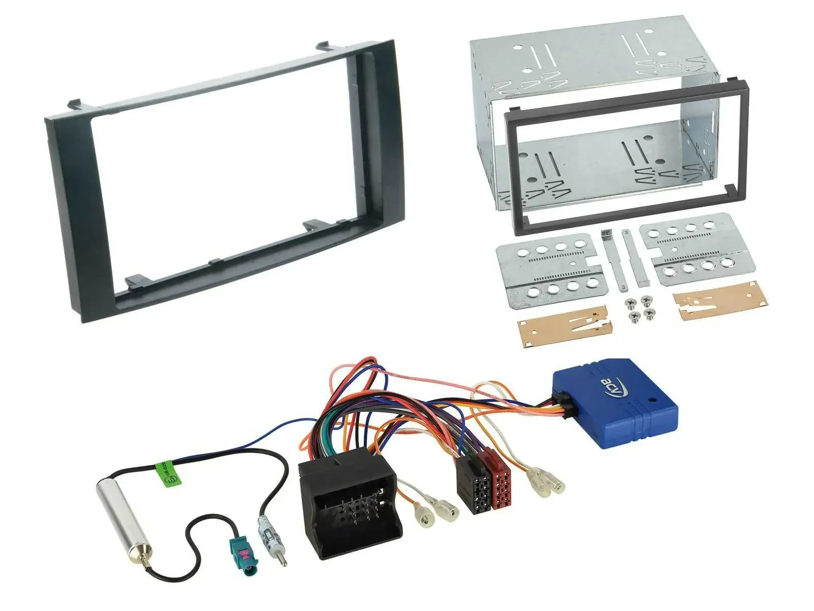 Einbauset CAN-Bus Doppel DIN Autoradio für VW Touareg T5 Caravelle 03-10 schwarz