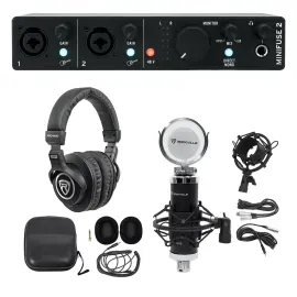 Arturia Minifuse 2 Black Portable Solo Audio Recording Interface+Mic+Headphones