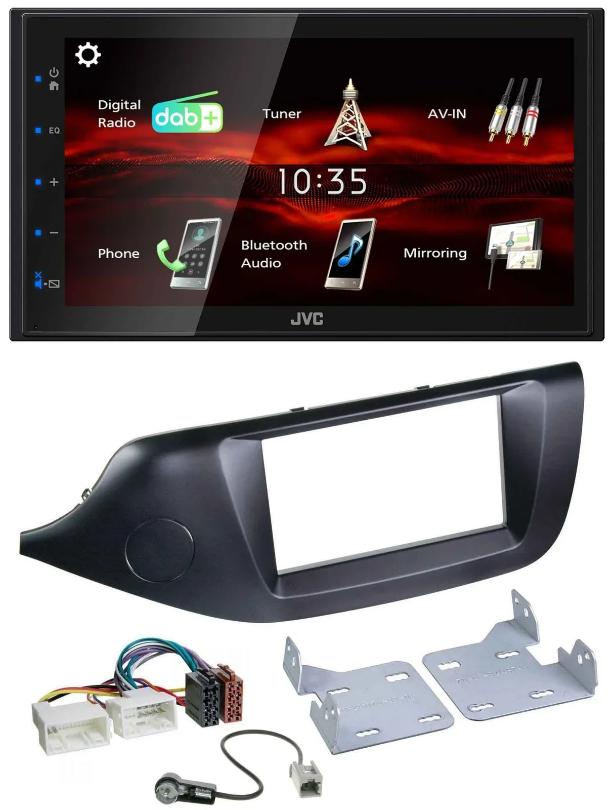 JVC USB Bluetooth MP3 DAB 2DIN Autoradio für Kia Ceed (ab 12) schwarz