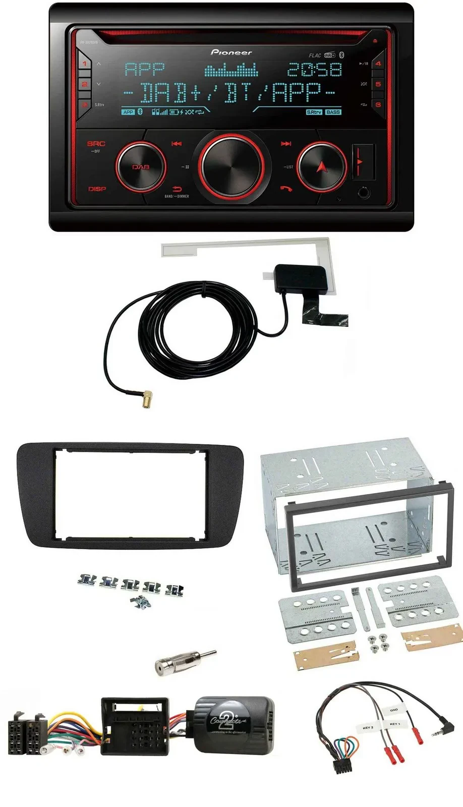 Pioneer 2DIN Lenkrad DAB USB CD Bluetooth Autoradio für Seat Ibiza ab 08 nitschw
