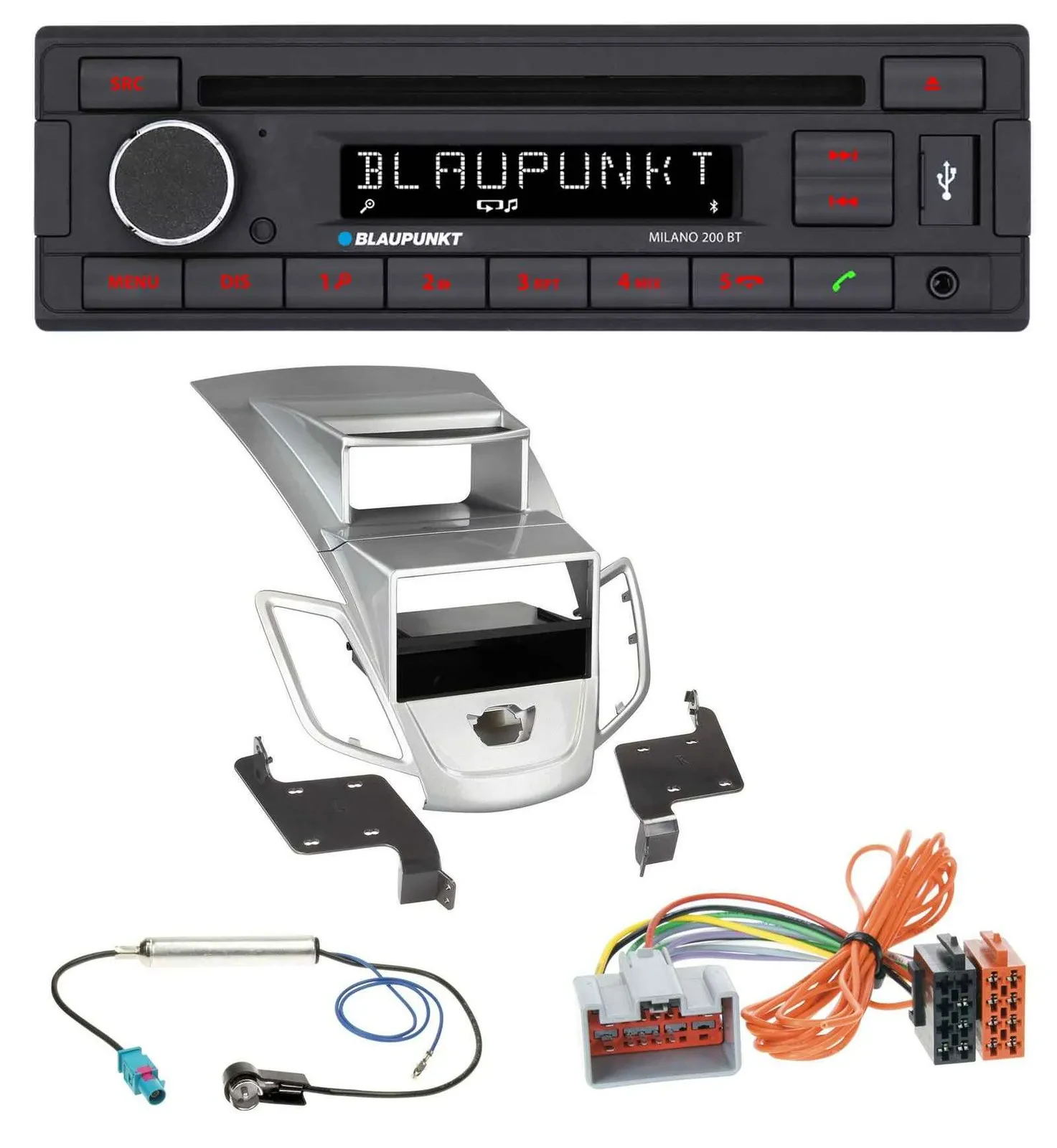 Blaupunkt MP3 USB CD Bluetooth AUX Autoradio für Ford Fiesta Display 08-10 silbe