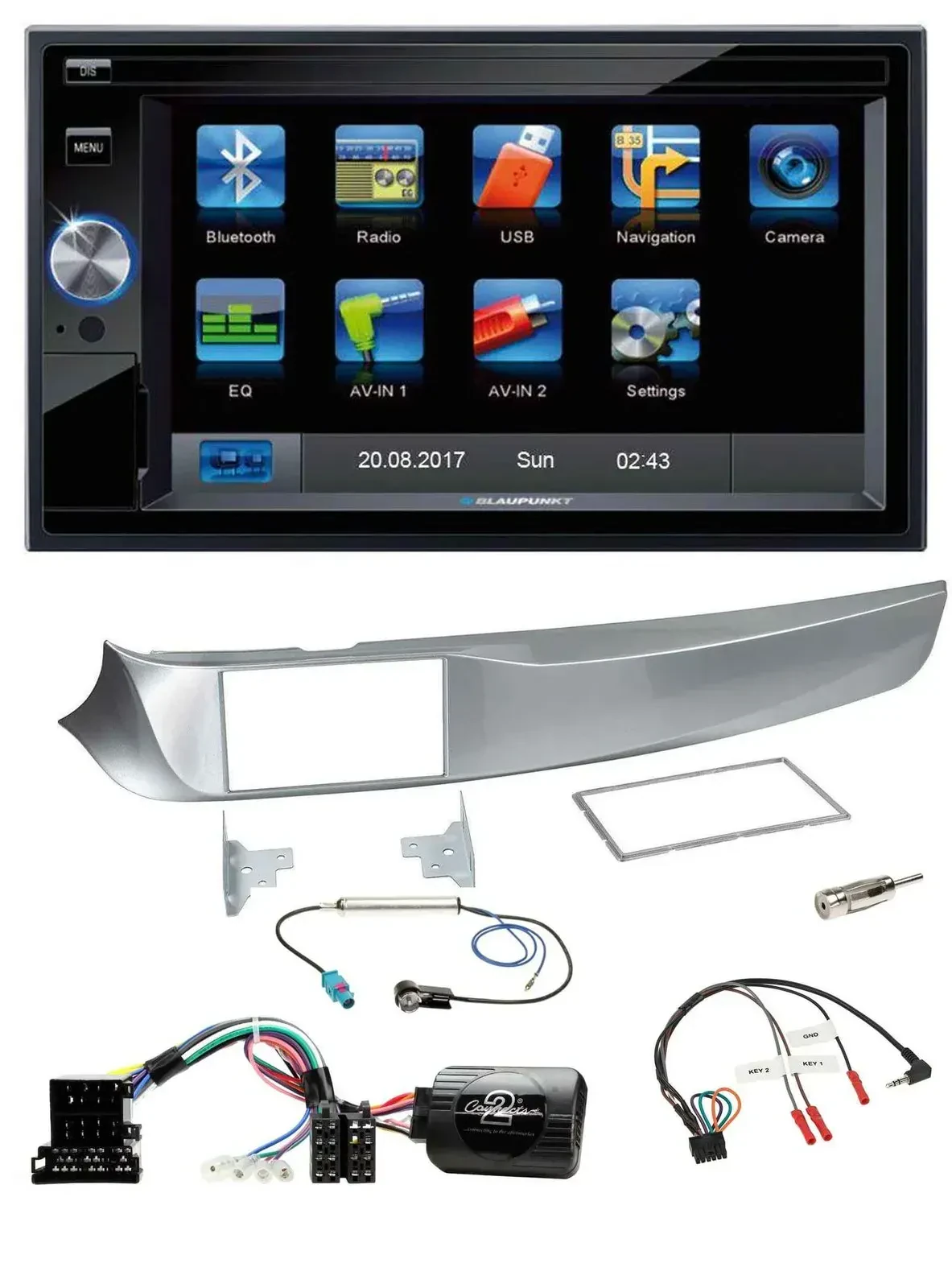 Blaupunkt SD USB TMC Bluetooth 2DIN Lenkrad Navigation für Alfa Giulietta 2010-2