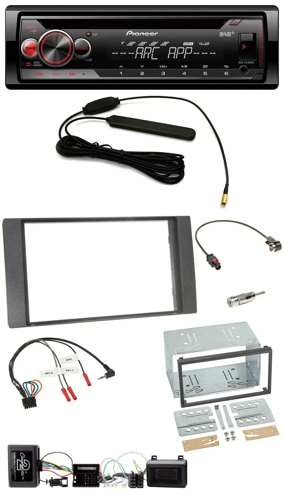 Автомагнитола Pioneer CD/USB/DAB/MP3 для Ford Kuga 2008–2012, антрацит