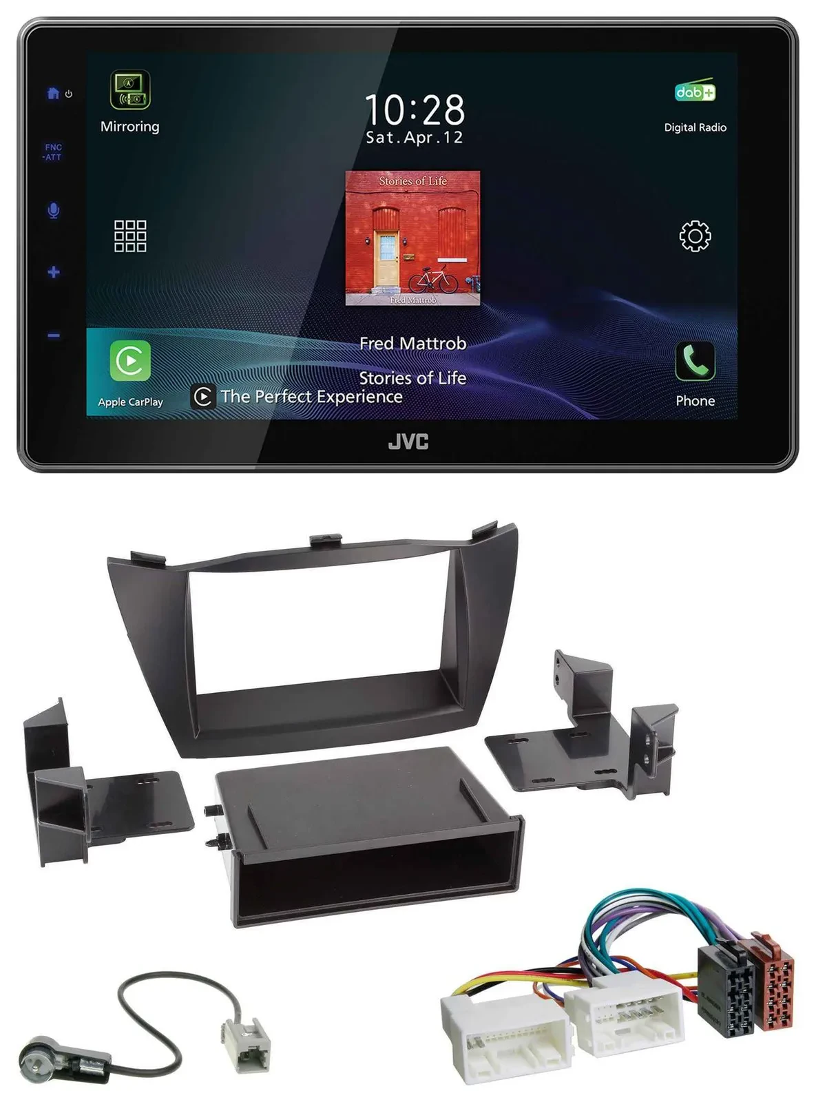 Автомагнитола для Hyundai ix35 (LM, 2010–2013) JVC DAB, MP3, Bluetooth, USB