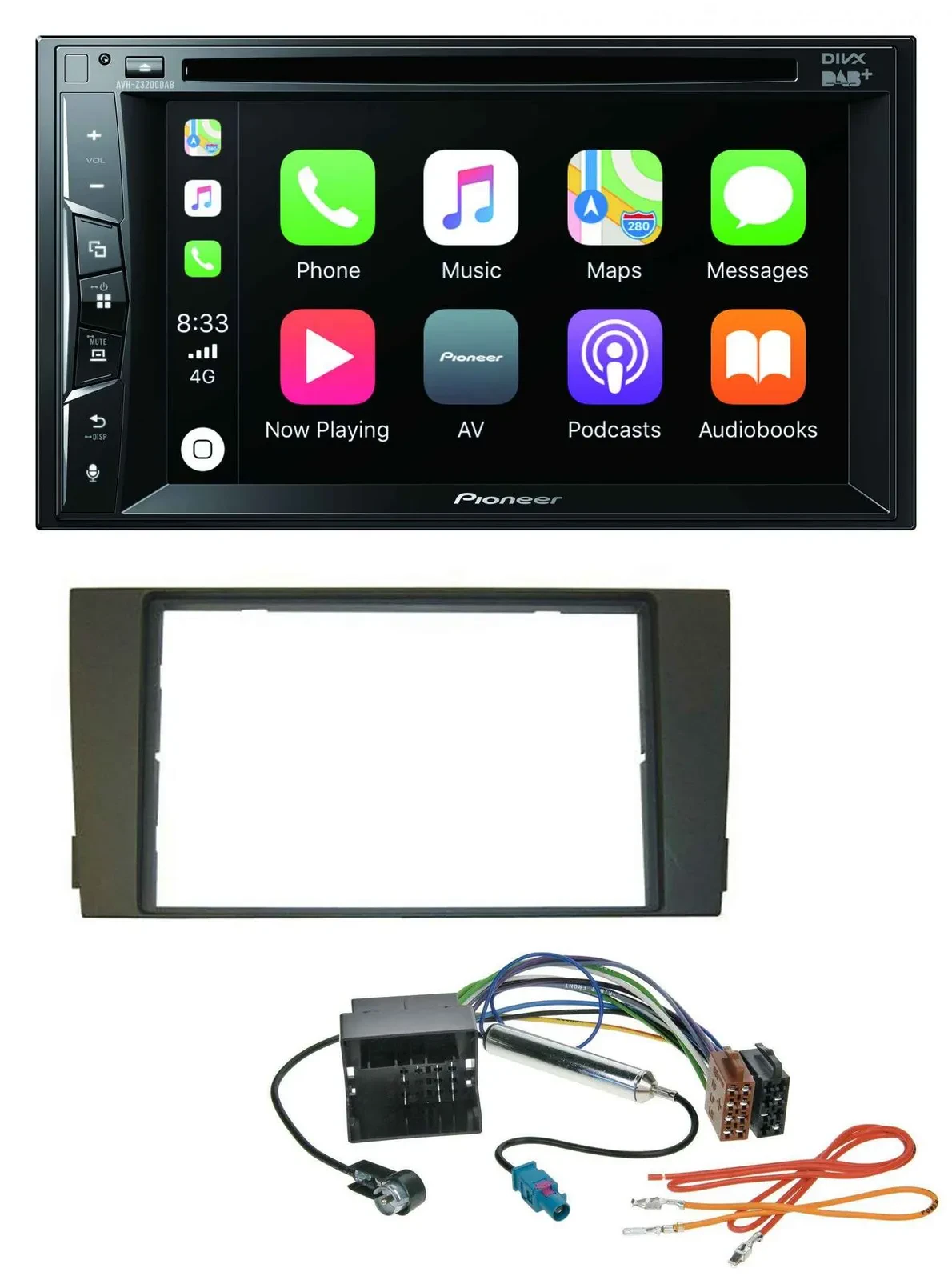 Pioneer MP3 USB DVD Bluetooth DAB 2DIN Autoradio für Audi A6 01-05 C5 Quadlock