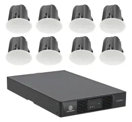 Потолочная акустика JBL Control 418C/T + Crown CTD-4125 8", 70V, усилитель 4-канальный (набор, 8 шт.)