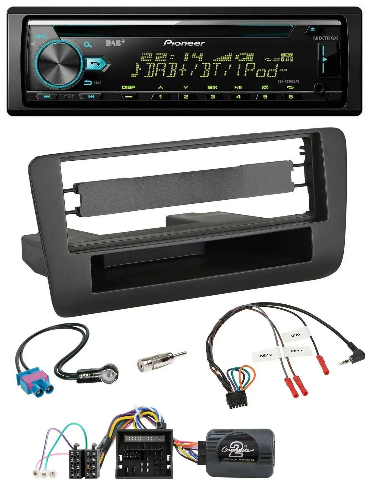Pioneer DAB Lenkrad CD USB Bluetooth Autoradio für Audi A1 (ab 2010)