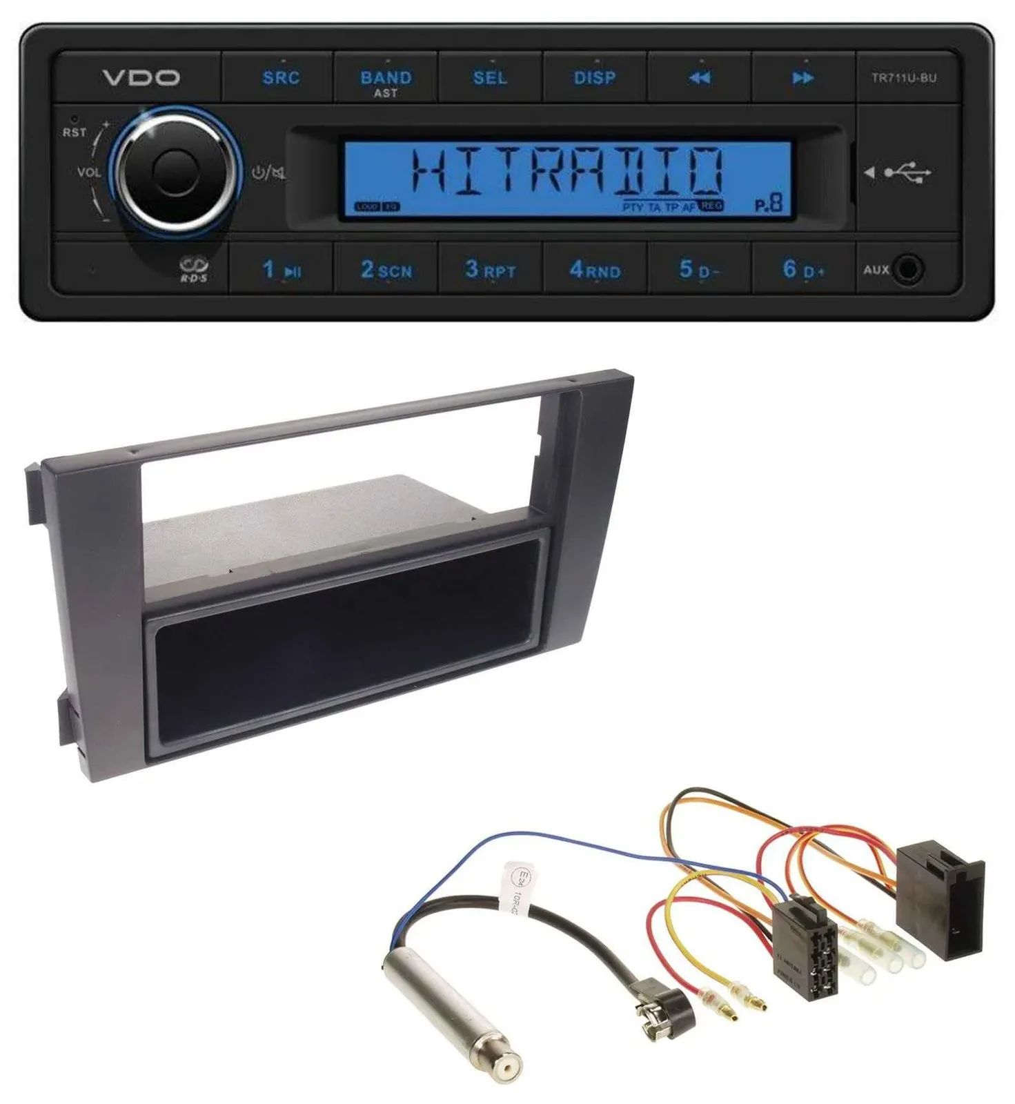 VDO AUX 1DIN MP3 USB Autoradio für Audi A6 C5 2001-2005 Symphony ISO
