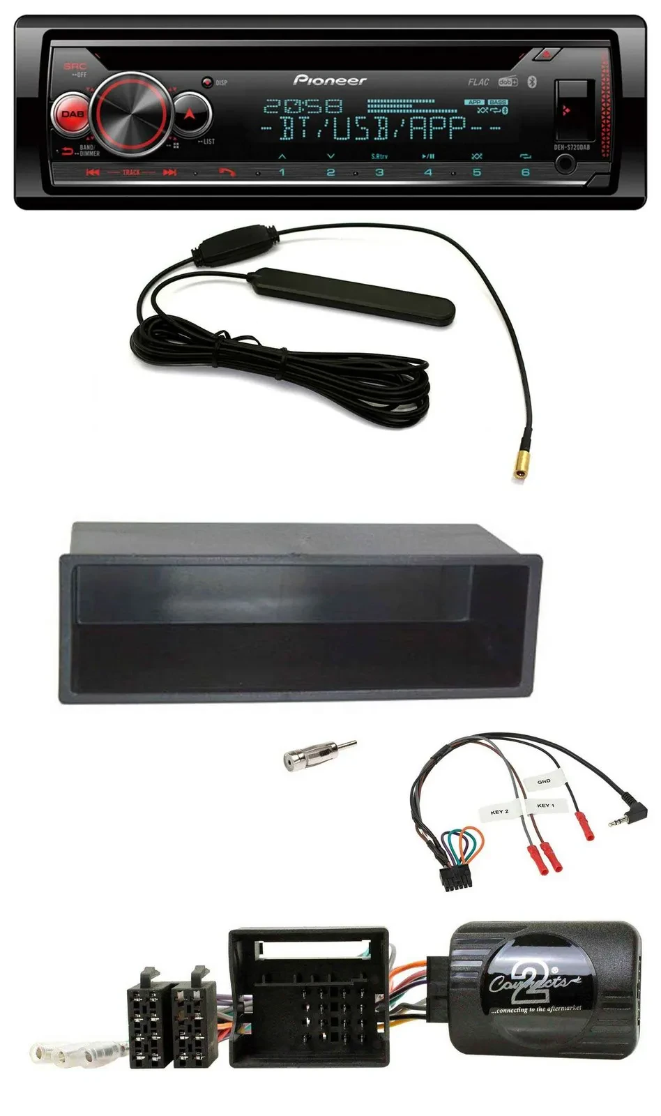 Автомагнитола Pioneer USB DAB Bluetooth CD для Citroen C2 (2006–2010), C3 (с 2006) с поддержкой кнопок на руле