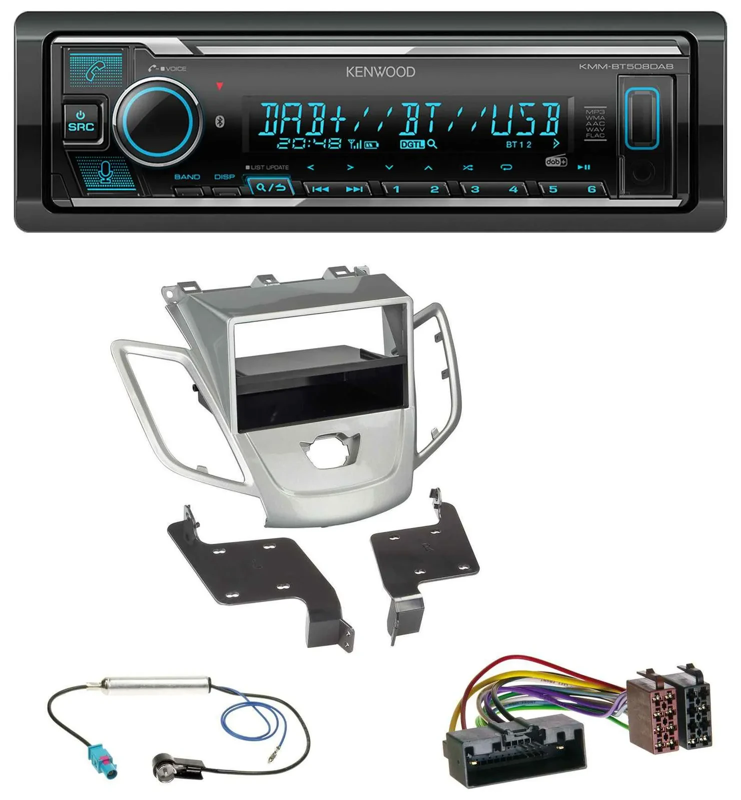 Kenwood Bluetooth MP3 DAB USB Autoradio für Ford Fiesta JA8 10-17 ohne Display s