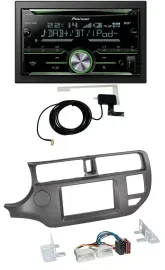 Автомагнитола Pioneer 2-DIN CD/USB MP3 Bluetooth DAB для Kia Rio UB (2011–2014), антрацит