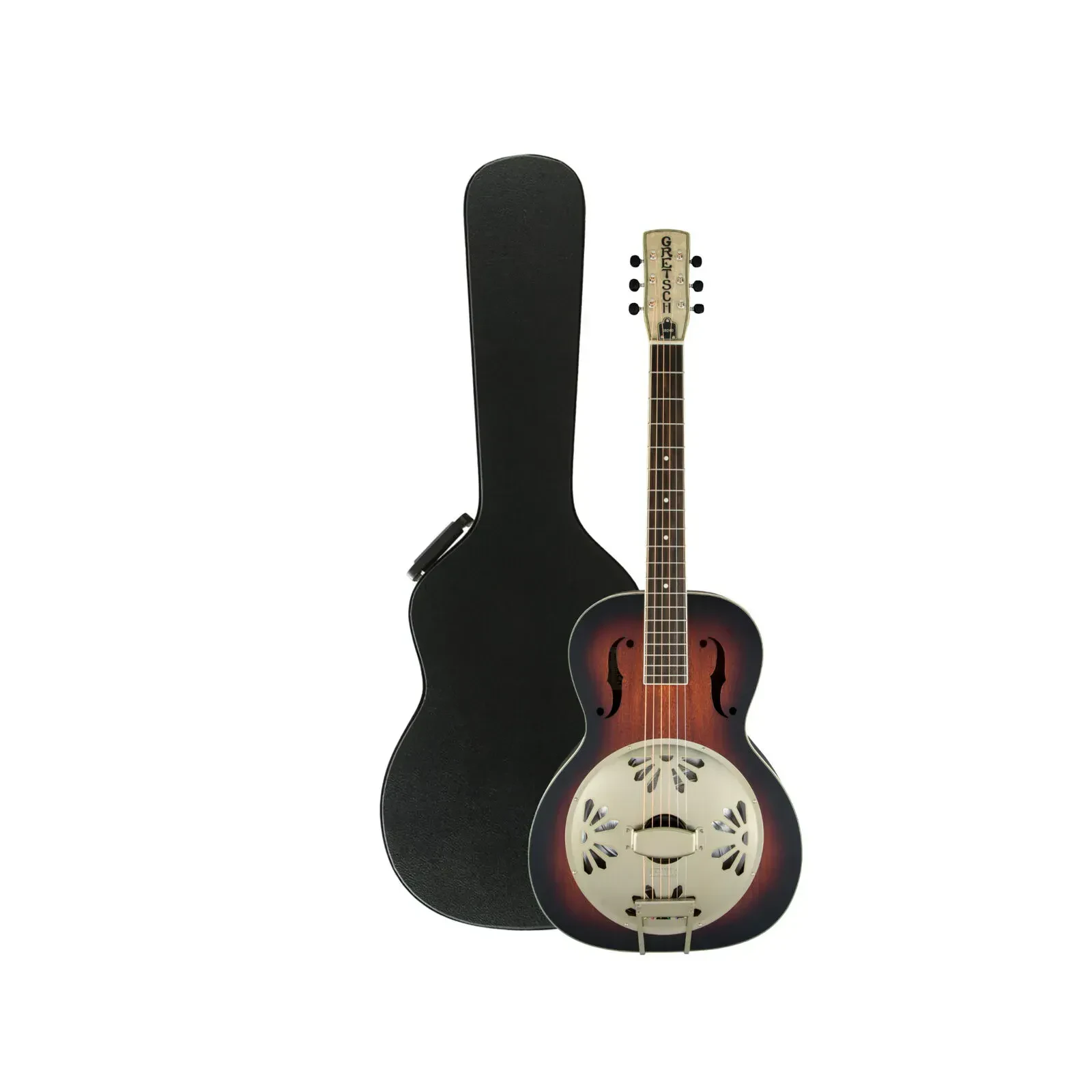 Gretsch Alligator Round Neck Resonator 6 String Guitar Sunburst with Hard Case
