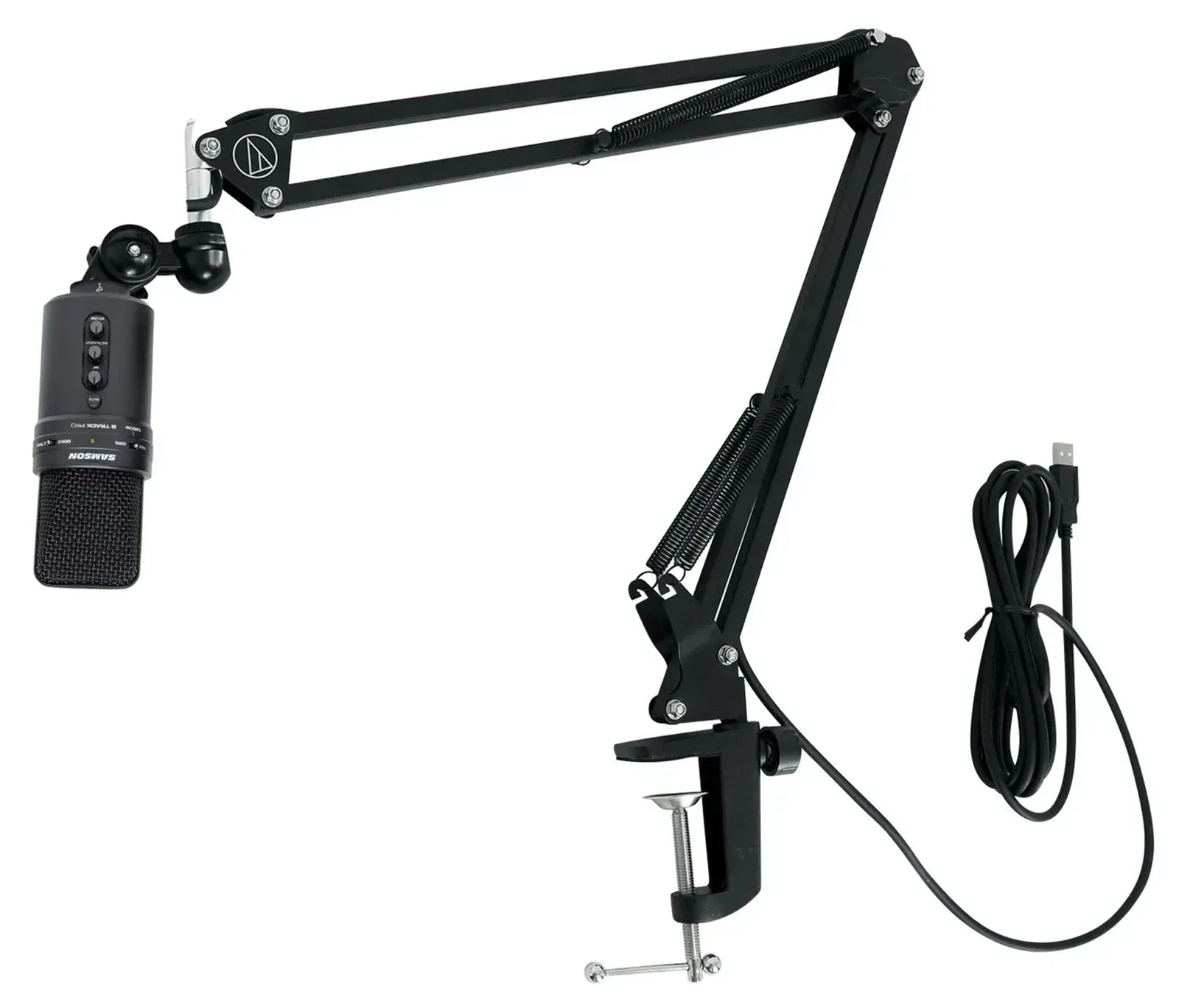 Микрофон USB конденсаторный Samson G-Track Pro (набор) с boom arm Audio-Technica