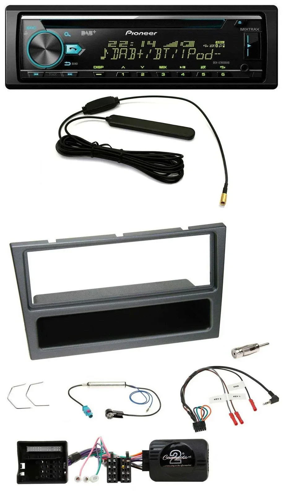 Pioneer CD MP3 Lenkrad DAB USB Autoradio für Opel Corsa C Meriva Vectra C Tigra