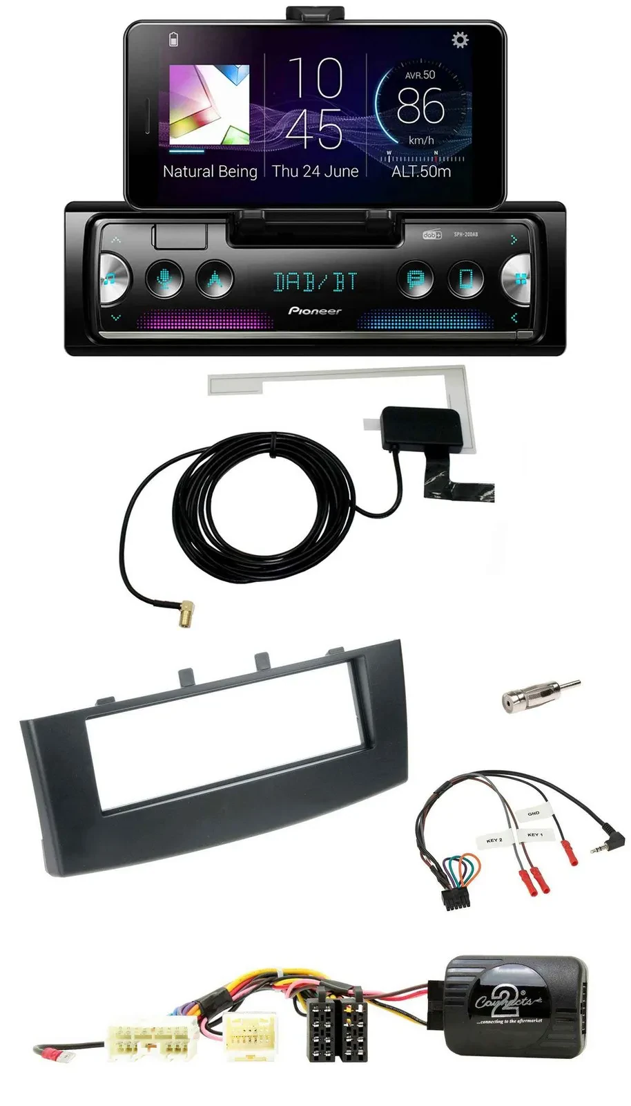 Pioneer DAB Bluetooth Lenkrad USB Autoradio für Mitsubishi Colt 2008-2012