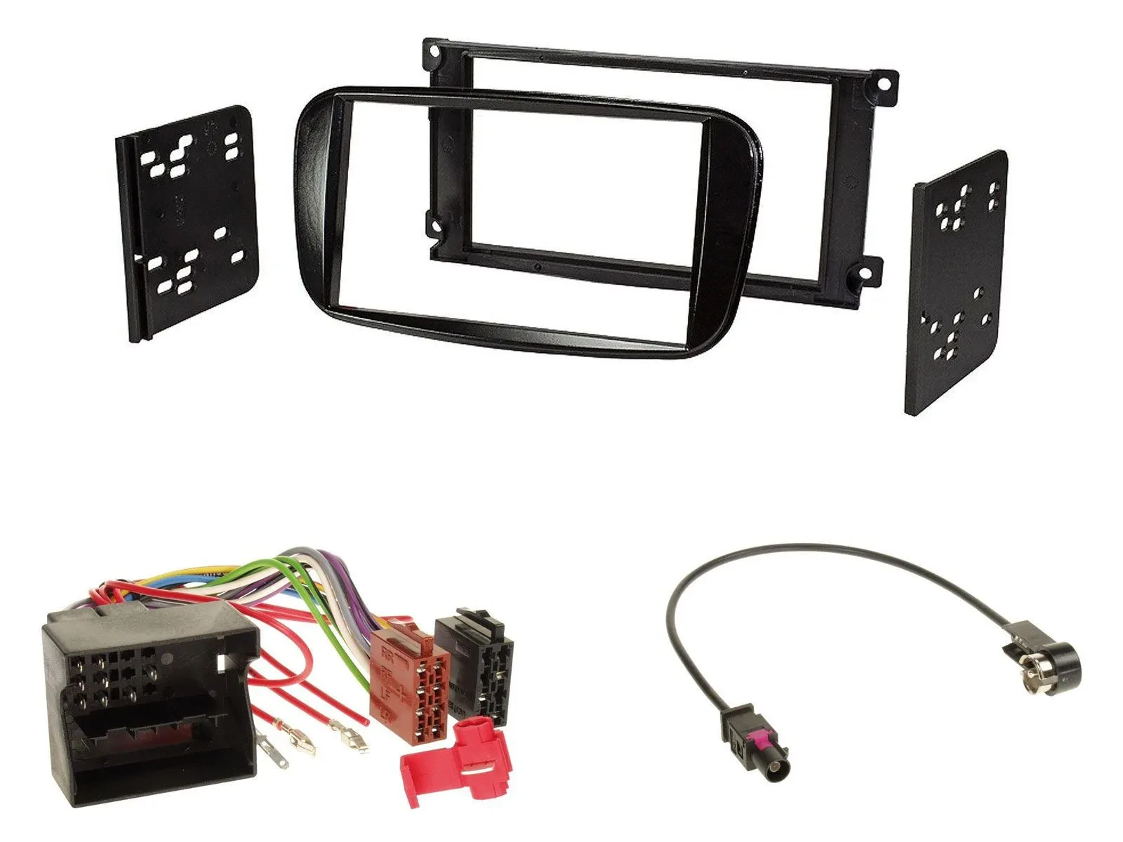 Einbauset Doppel DIN Autoradio für Ford Mondeo S-Max 2007-2014 glänzend schwarz