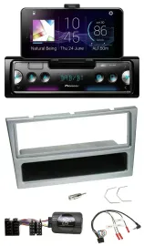 Pioneer USB Lenkrad Bluetooth DAB Autoradio für Opel Corsa C 2000-2004 silber