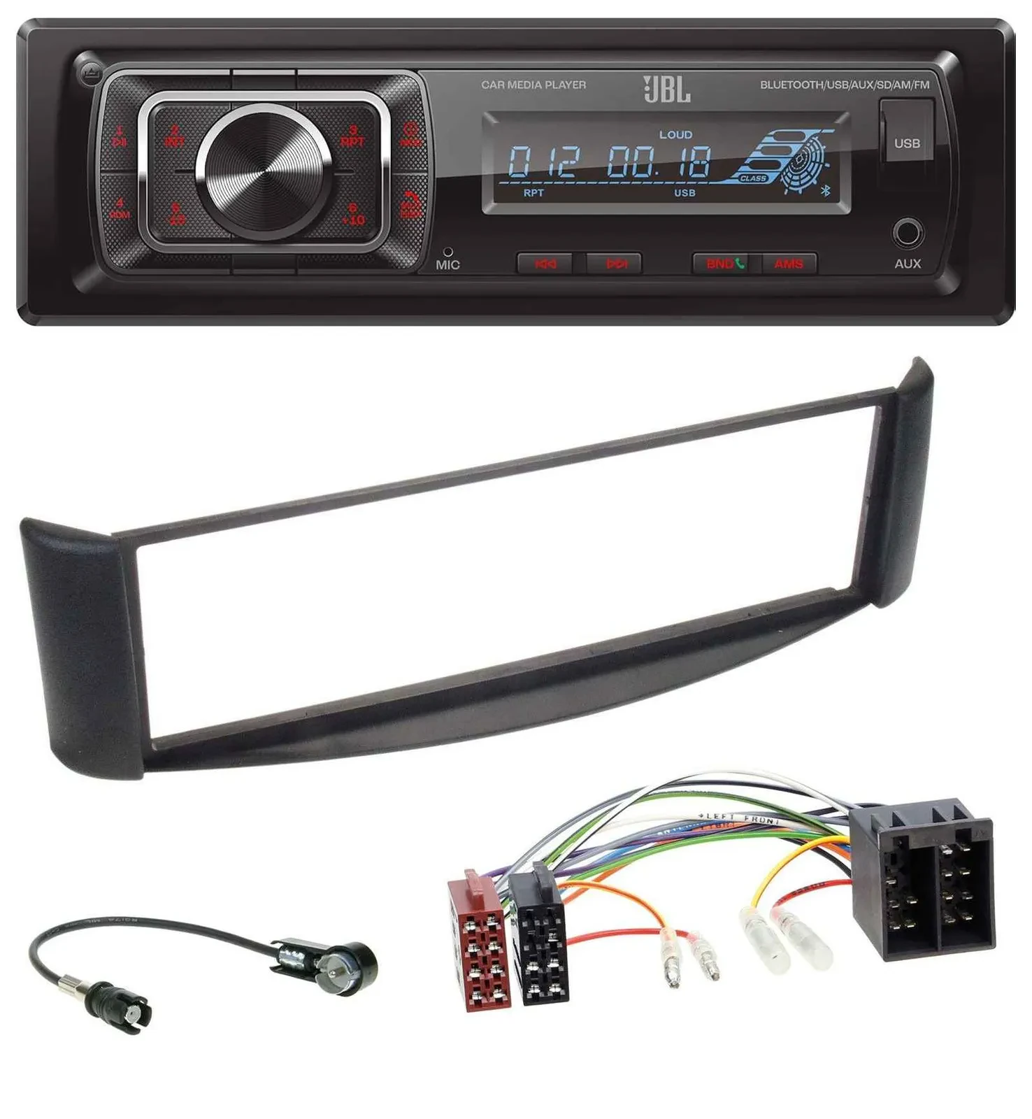 JBL SD AUX MP3 USB Bluetooth Autoradio für Smart ForTwo (1998-2007)
