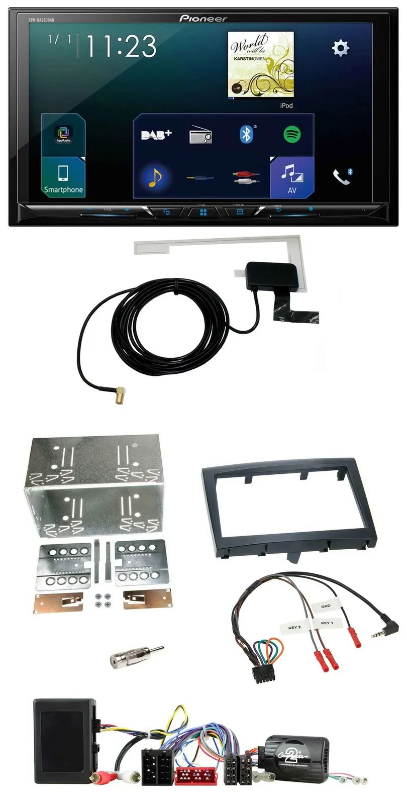 Автомагнитола для Porsche Boxster/911/Cayman Pioneer 2DIN, DAB, USB, Bluetooth, поддержка управления с руля