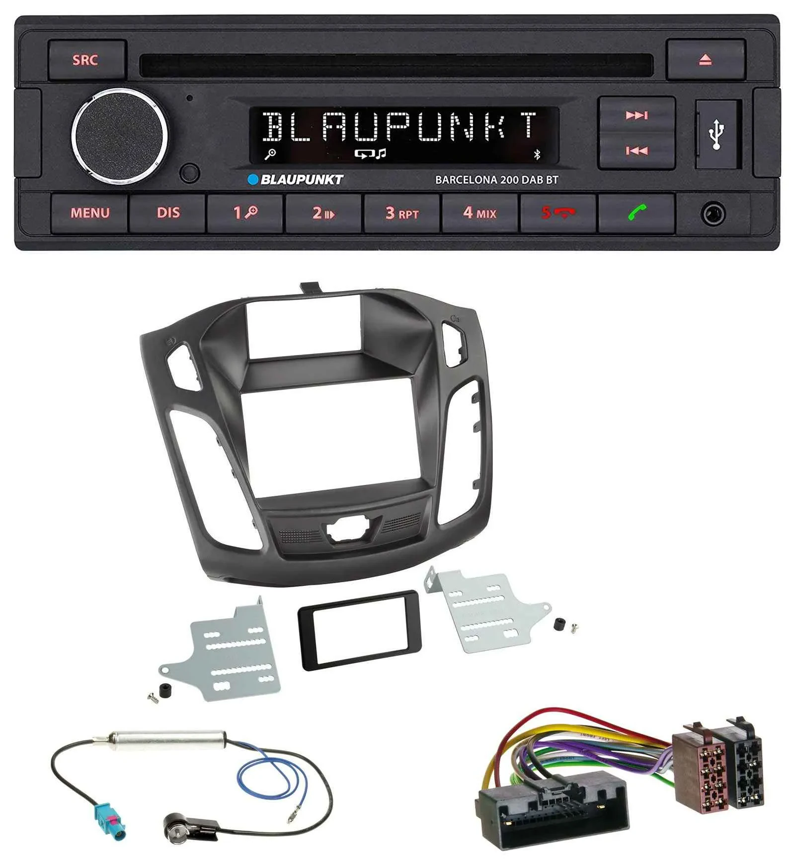 Blaupunkt USB DAB CD Bluetooth MP3 Autoradio für Ford Focus (DYB, 2011-2014)