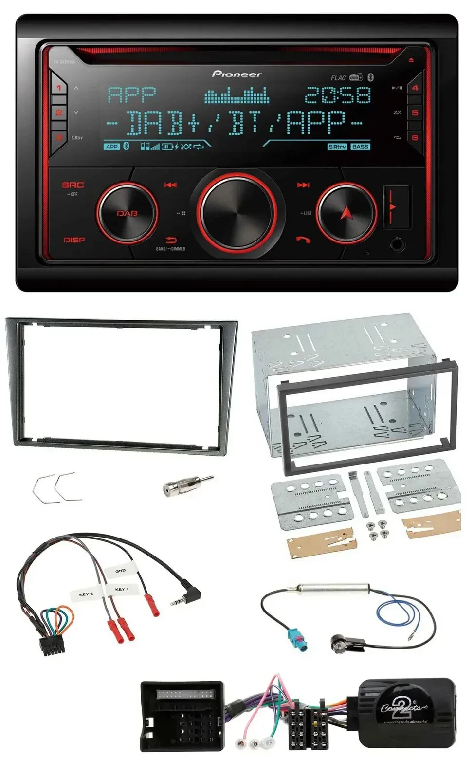 Pioneer 2DIN DAB Lenkrad Bluetooth USB CD Autoradio für Opel Corsa C 2004-2006 a