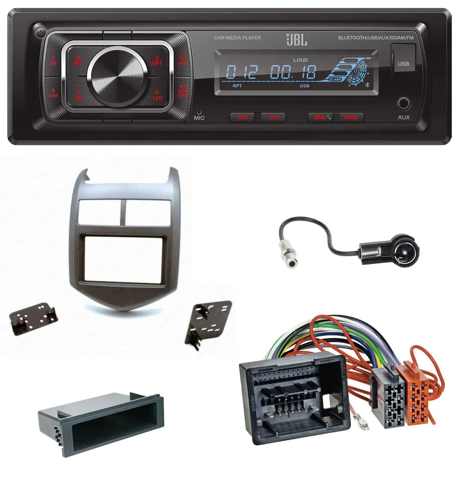 Автомагнитола для Chevrolet Aveo/Sonic JBL Bluetooth, USB, SD, AUX, MP3 (с 2011)