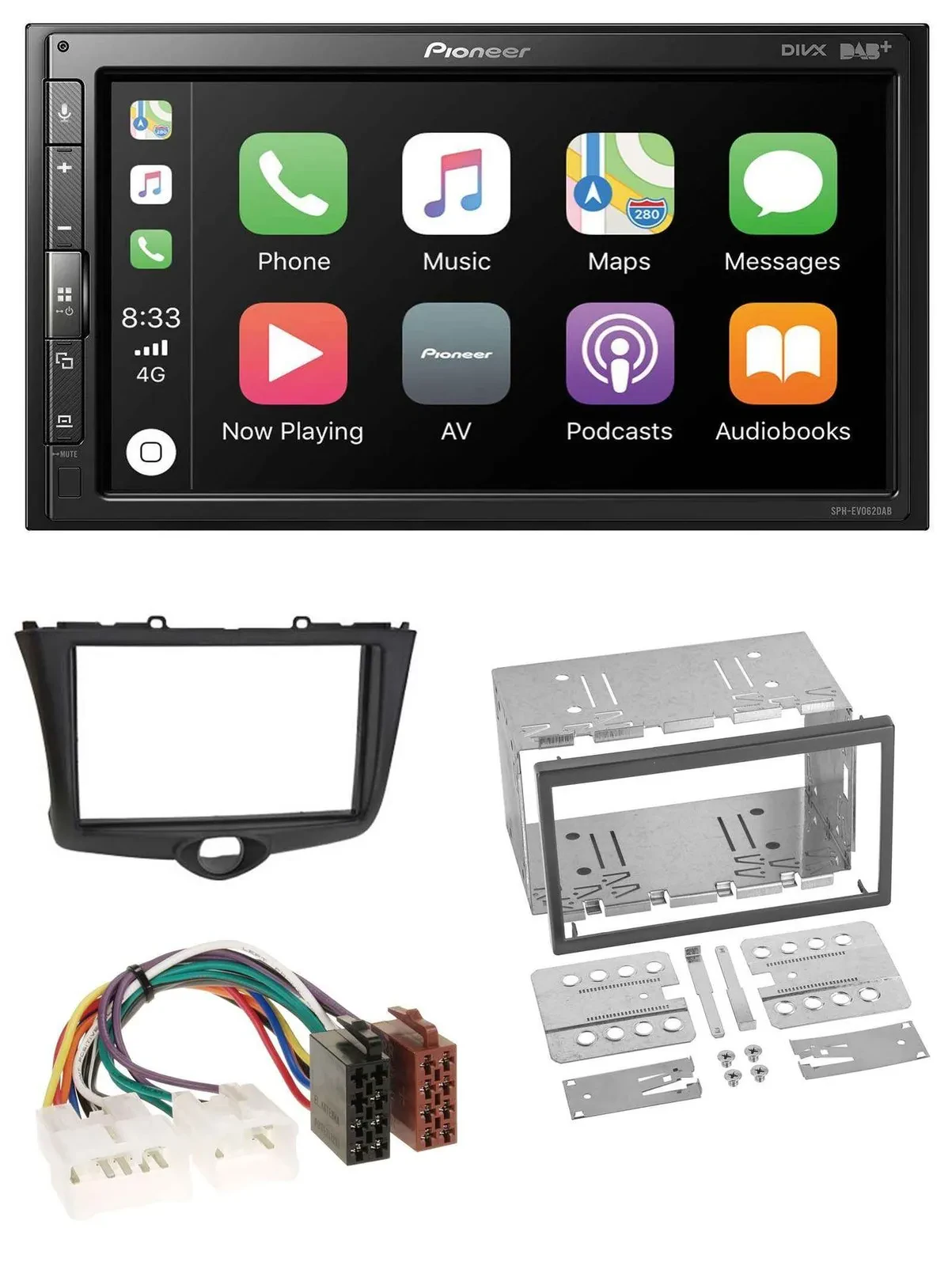 Автомагнитола Pioneer 2-DIN USB MP3 DAB Bluetooth для Toyota Yaris (2003–2005)