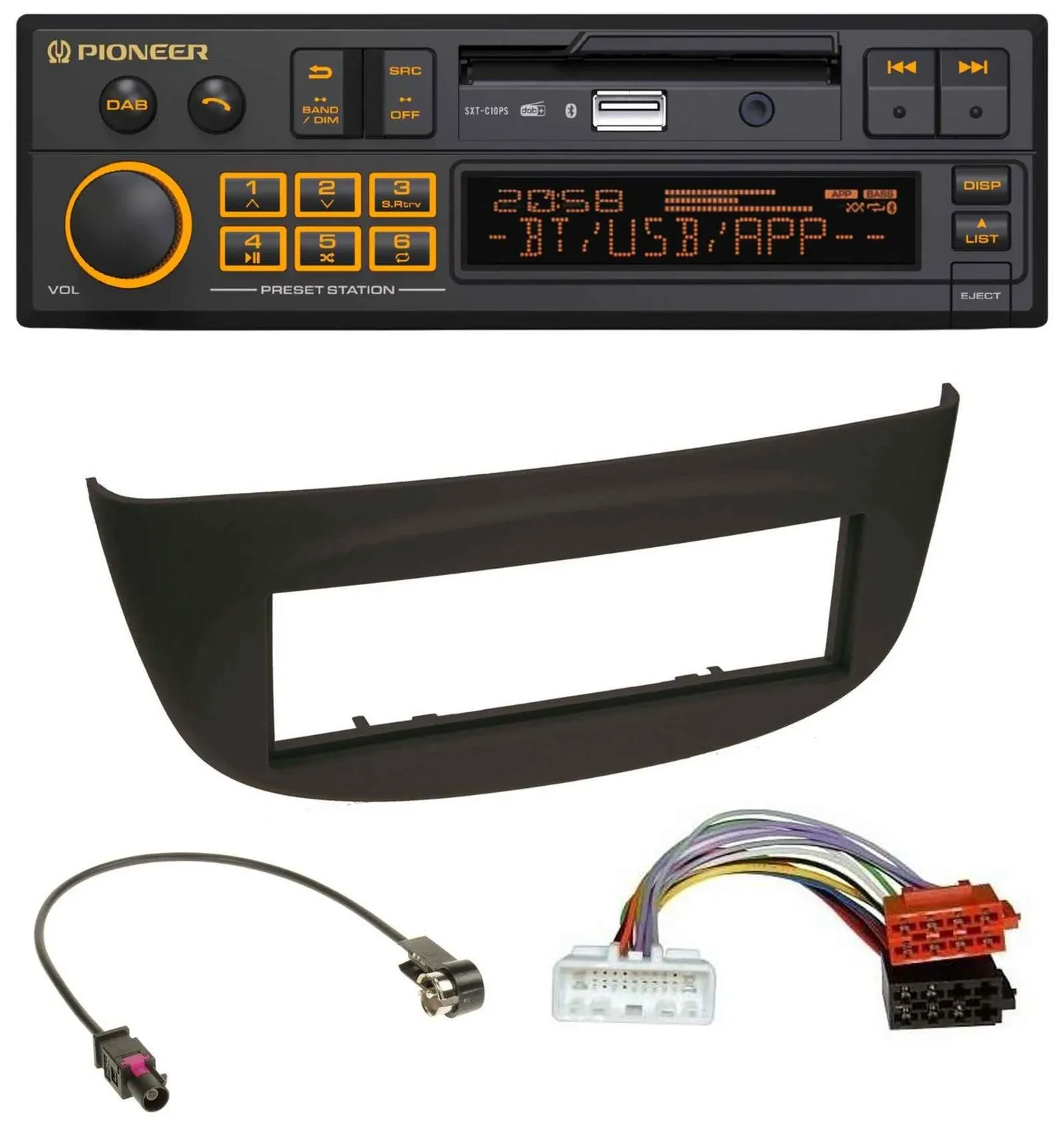 Pioneer DAB MP3 USB Bluetooth Autoradio für Renault Twingo ab 2015 schwarz