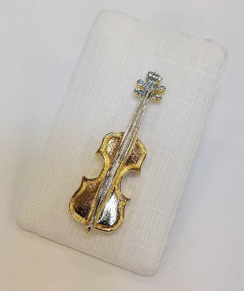 Брошь Art of Music A 13 скрипка, большая, золотая