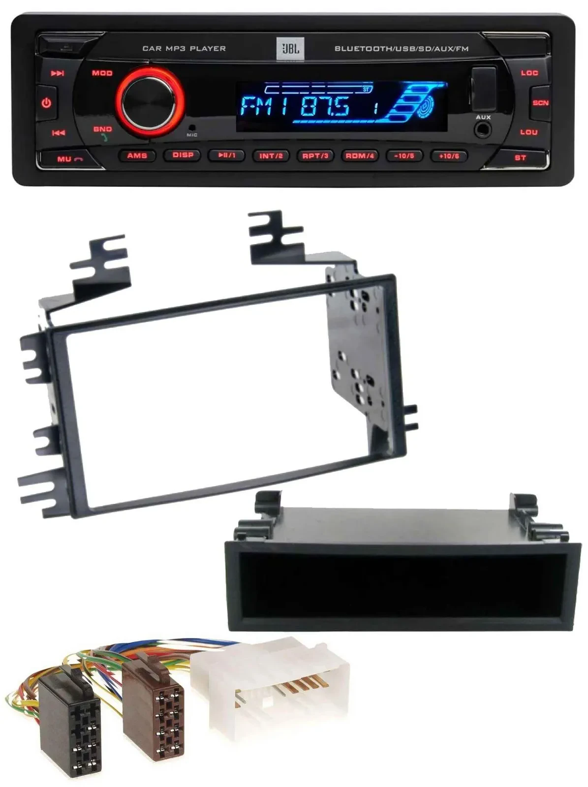 Автомагнитола JBL Bluetooth, USB, SD, AUX для Kia Rio/Hyundai Accent (2006–2011)